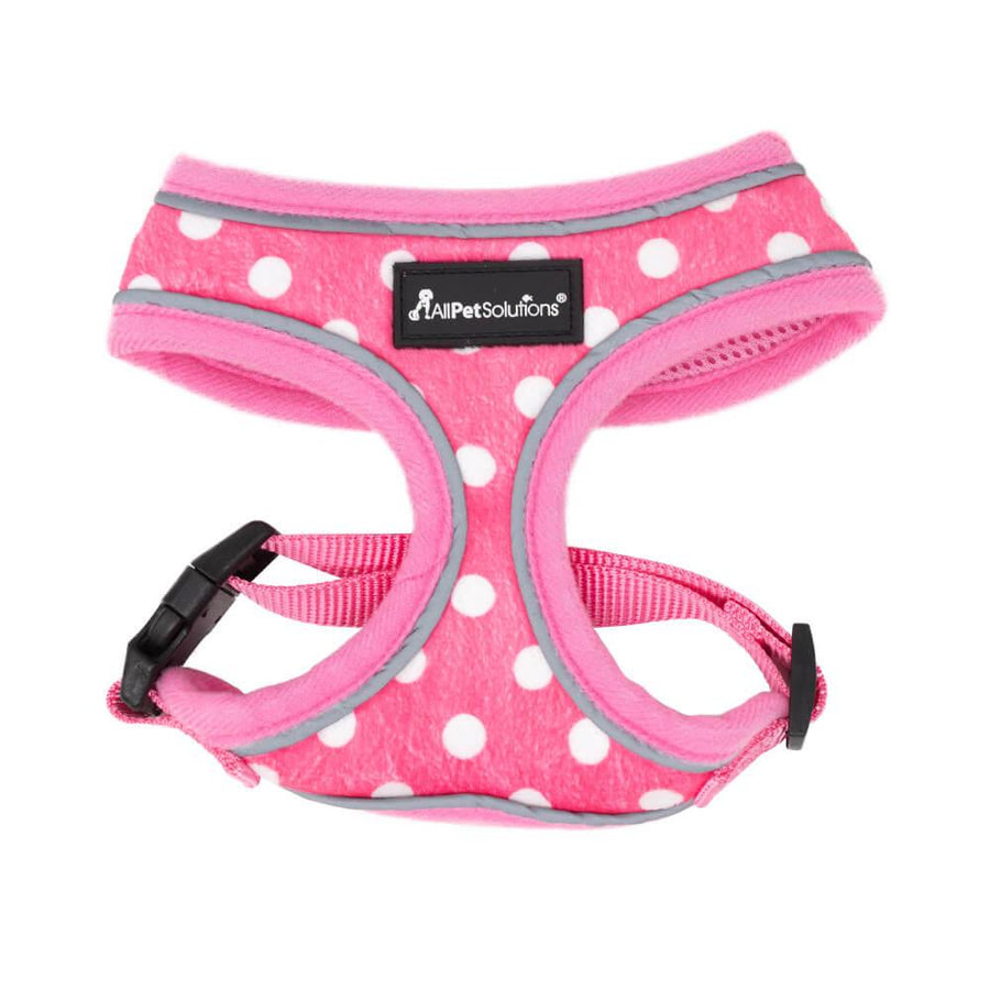 Dog Reflective Harness - Pink Polka Dot S/M/L - All Pet Solutions