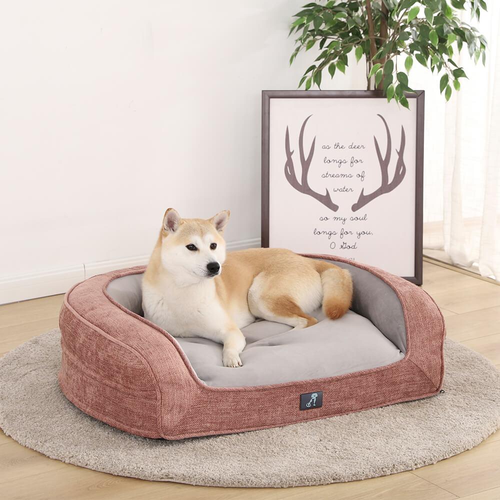 Duke Luxury Memory Foam Sofa Dog Bed Pink Large - All Pet Solutions