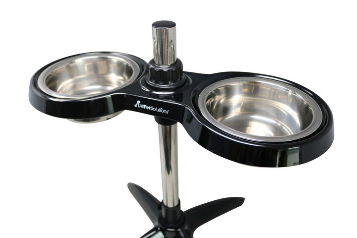 Elevated Adjustable Dog Bowl Black M/L - All Pet Solutions