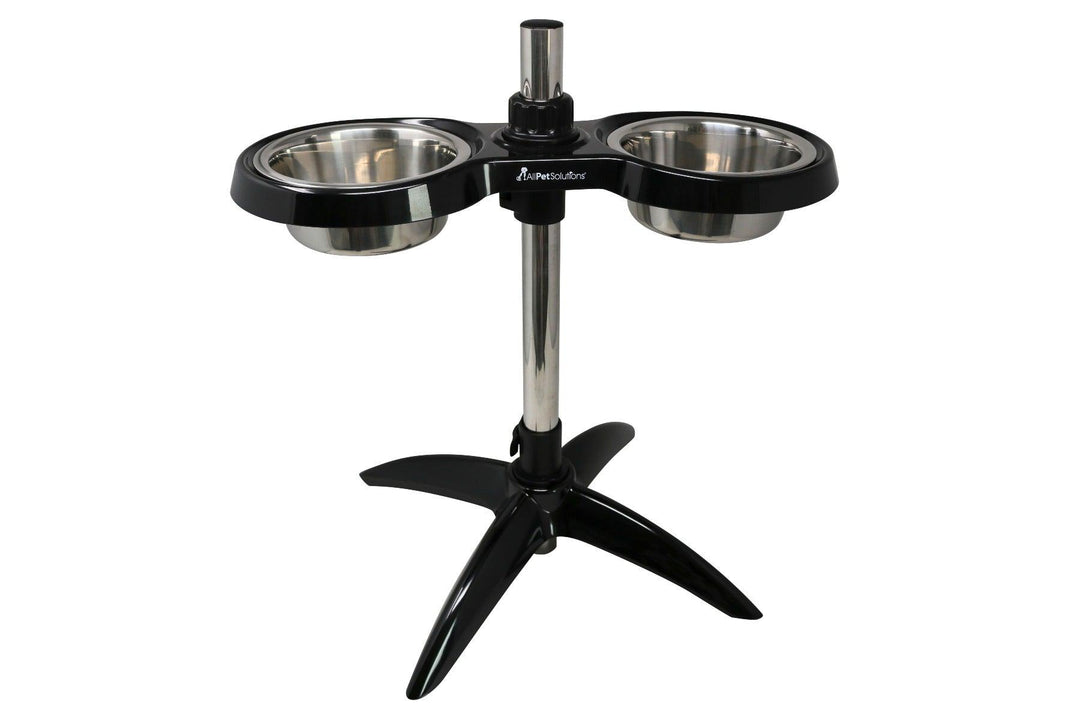 Elevated Adjustable Dog Bowl Black M/L - All Pet Solutions