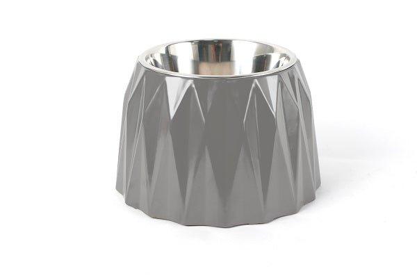 Elevated Diamond Dog Bowl Dark Grey AllPetSolutions