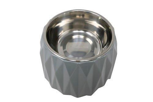 Elevated Diamond Dog Bowl - Dark Grey - All Pet Solutions