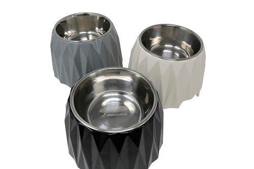 Elevated Diamond Dog Bowl - Dark Grey - All Pet Solutions