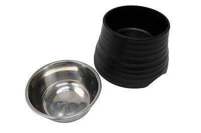Elevated Ripple Dog Bowl - Black - All Pet Solutions