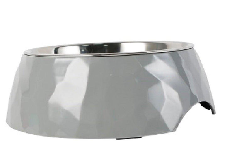Facet Round Cat Dog Bowl - Dark Grey S/L - All Pet Solutions