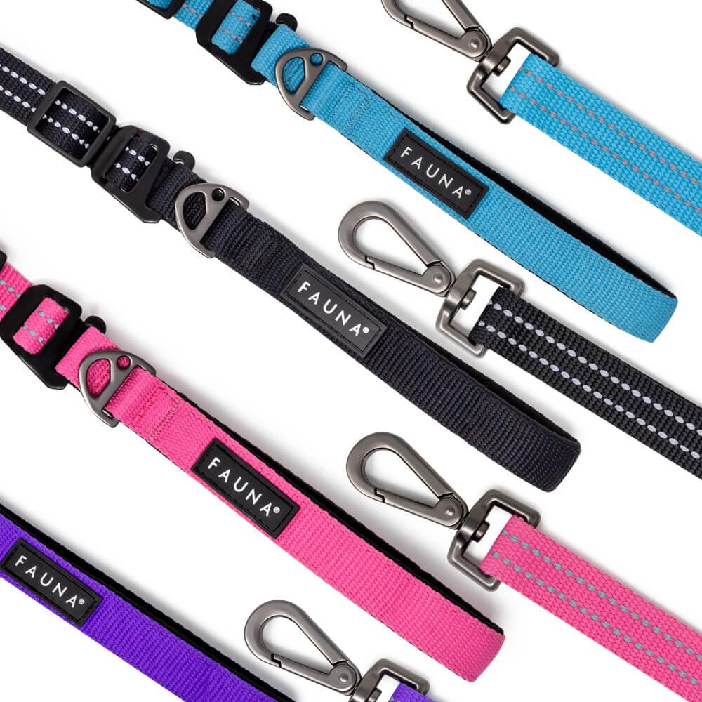 Fauna® Black Reflective Multi-Use Dog Lead 5.6ft - All Pet Solutions