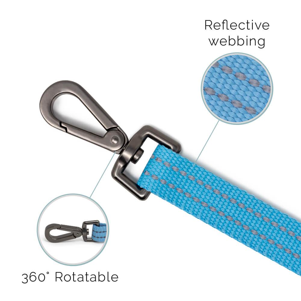 Fauna® Blue Reflective Multi-Use Dog Lead 5.6ft - All Pet Solutions