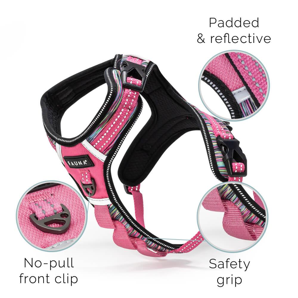 Fauna® Comfort Luxury Pink Dog Harness - S/M/L - All Pet Solutions