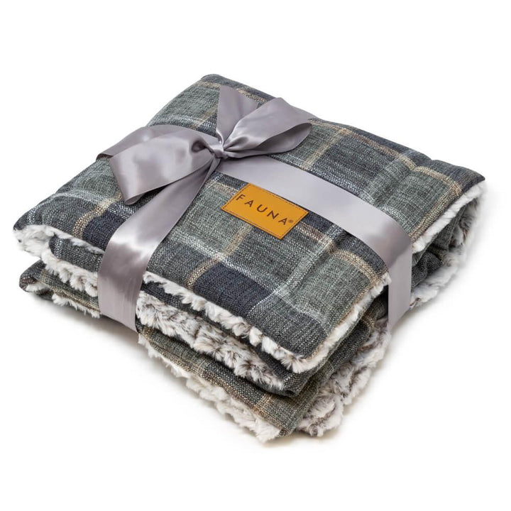 Fauna® Luxury Check Reversible Fleece Blanket 87x64cm - All Pet Solutions