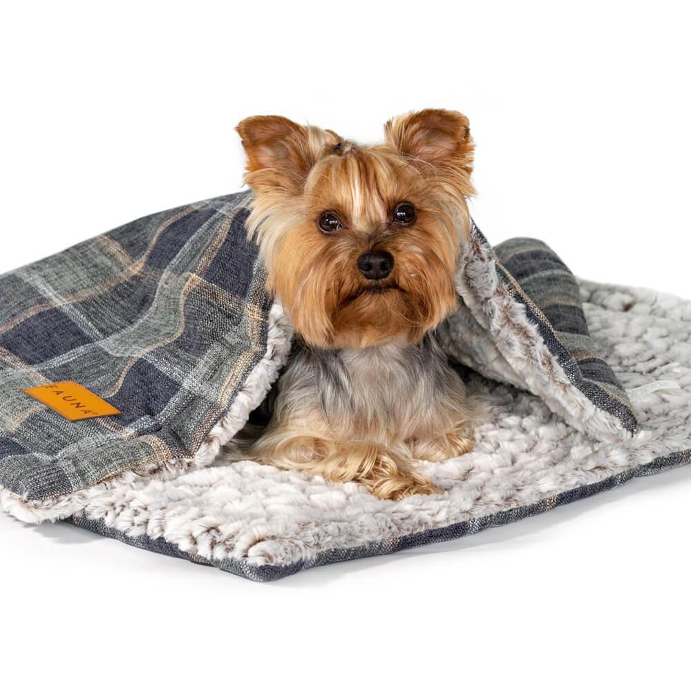 Fauna® Luxury Check Reversible Fleece Blanket 87x64cm - All Pet Solutions
