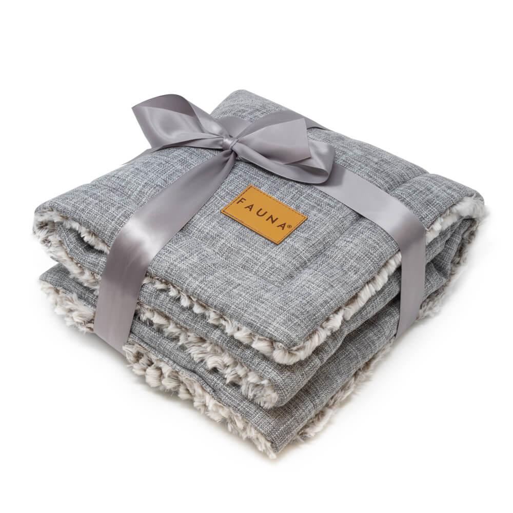 Fauna® Luxury Grey Reversible Fleece Blanket 87x64cm - All Pet Solutions