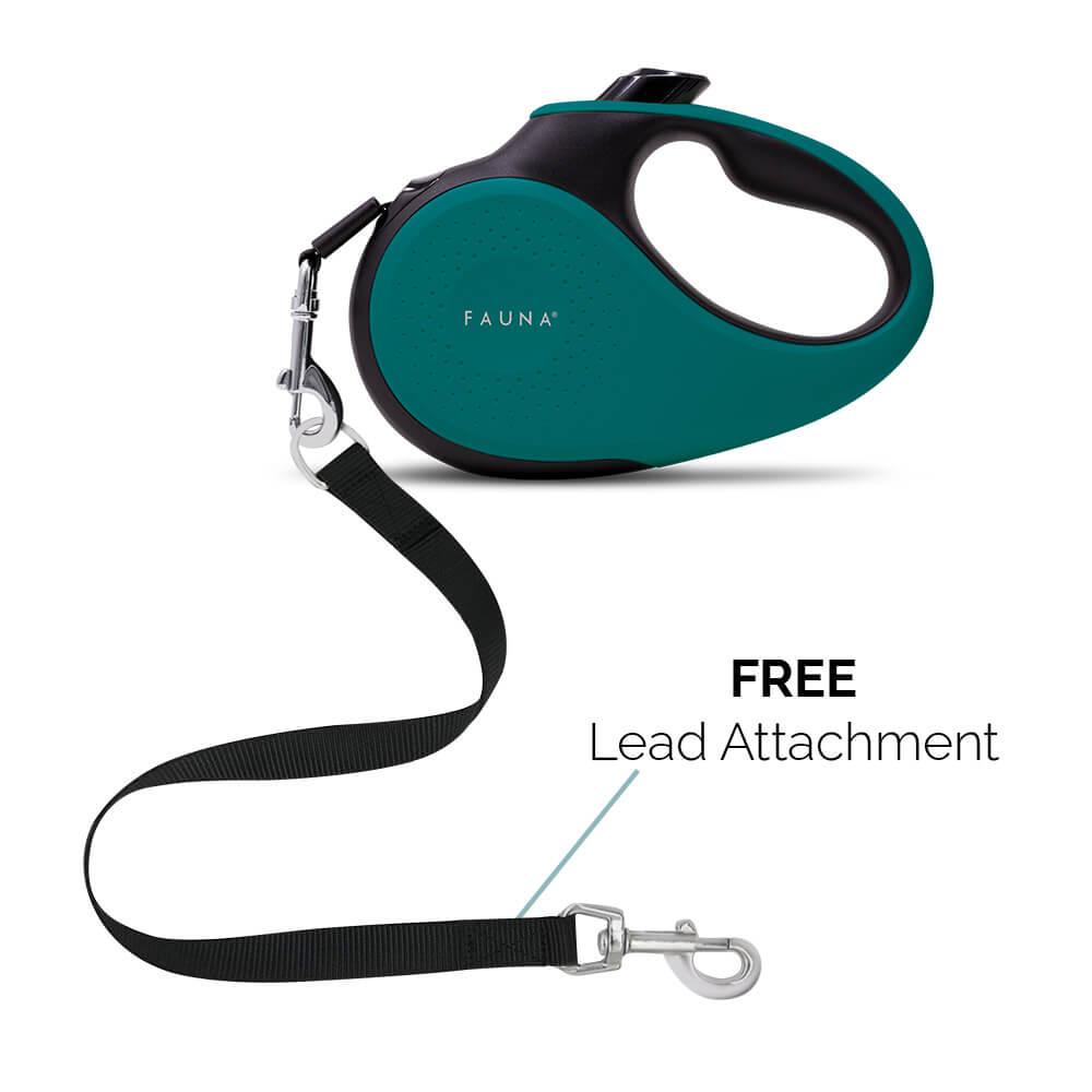 Fauna® Luxury Retractable Tape Dog Lead - Teal 5M - 50KG - All Pet Solutions