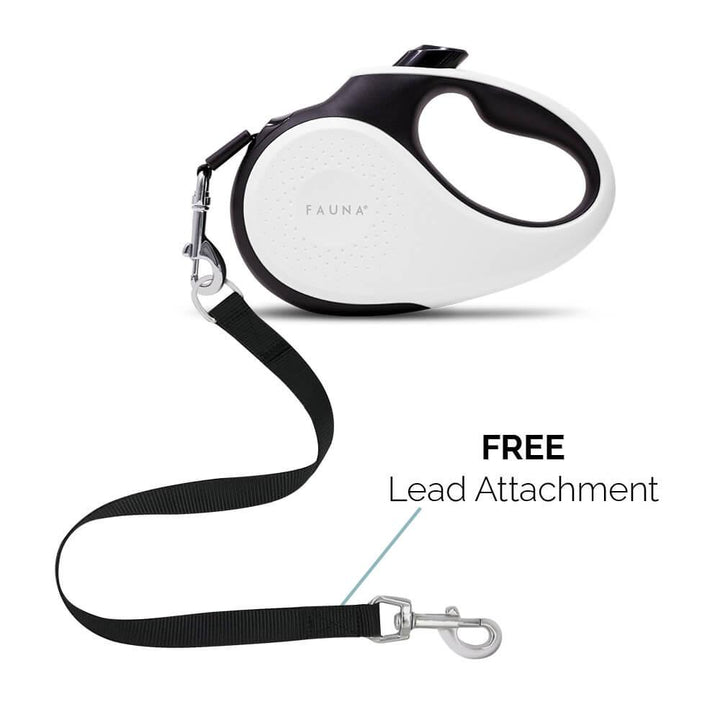 Fauna® Luxury Retractable Tape Dog Lead - White 5M - 25KG - All Pet Solutions