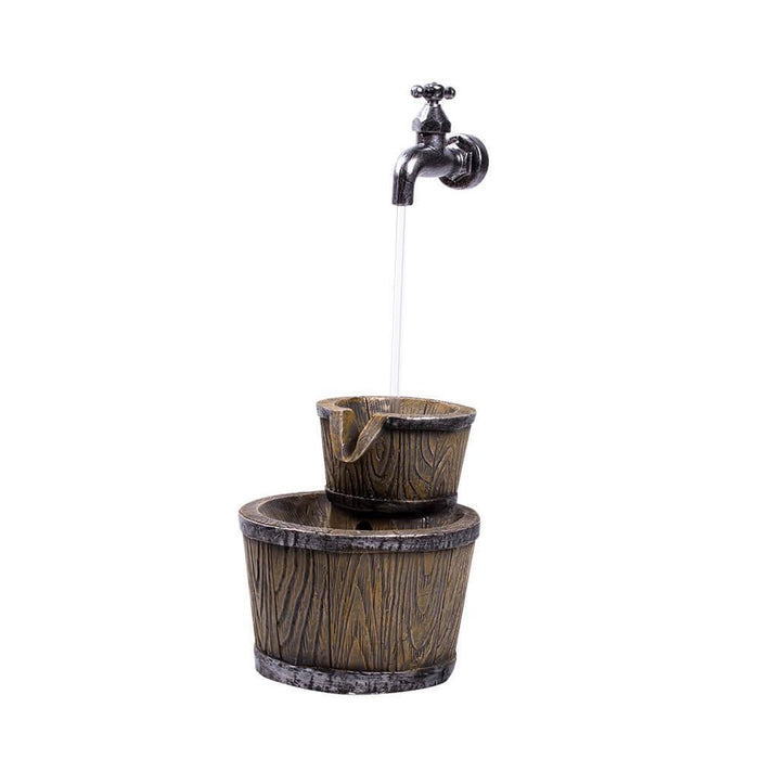 Floating Tap and Barrel Water Feature with LED Lights