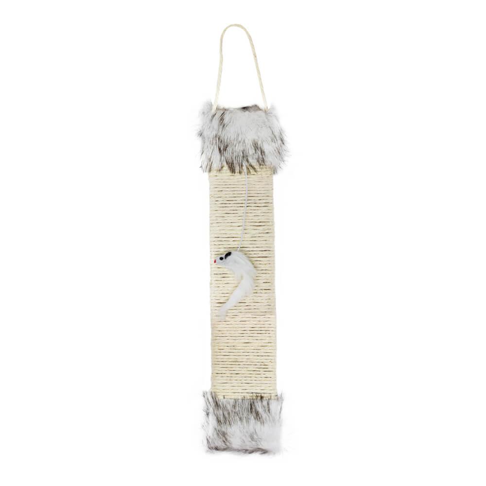 Hanging Cat Scratcher With Mouse Toy - Light Grey - All Pet Solutions