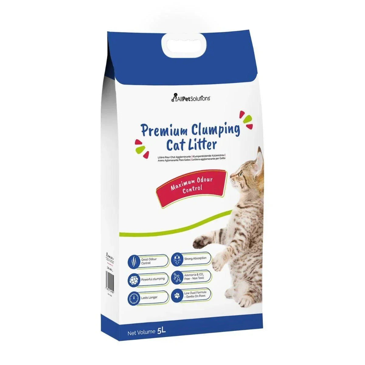 AllPetSolutions maximum odour control clumping cat litter, 5 litre