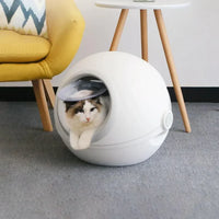 AllPetSolutions modern cat litter box in white and grey