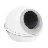 AllPetSolutions modern white and grey litter box with a cat using it