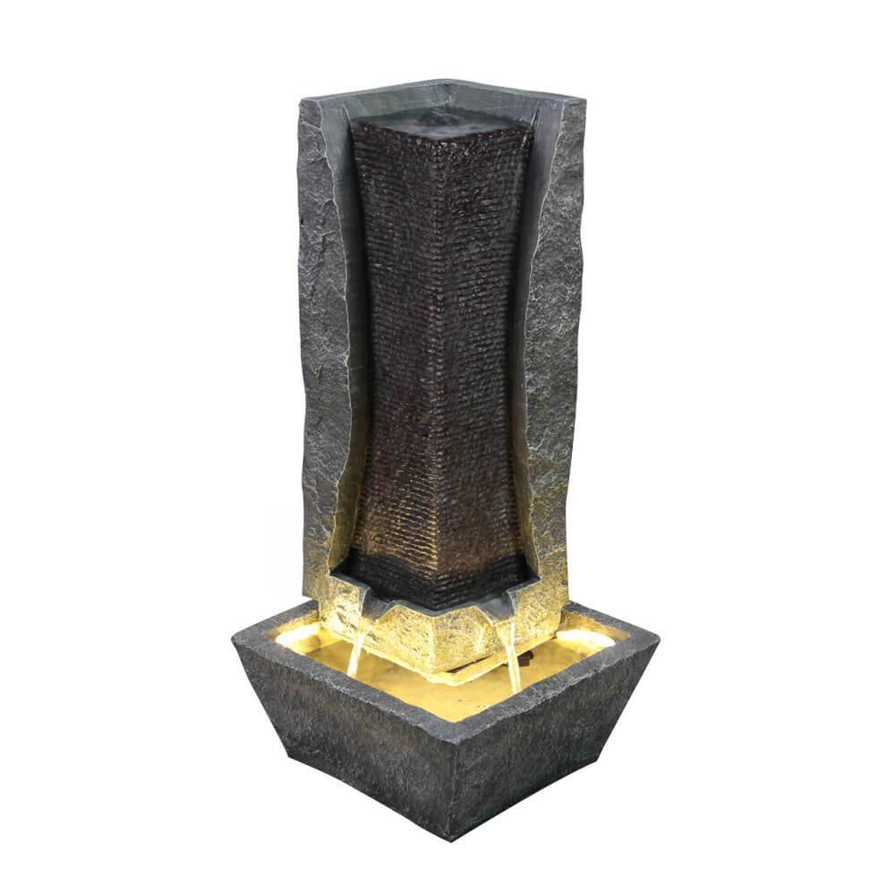 AllPetSolutions modern column water feature with LED lights