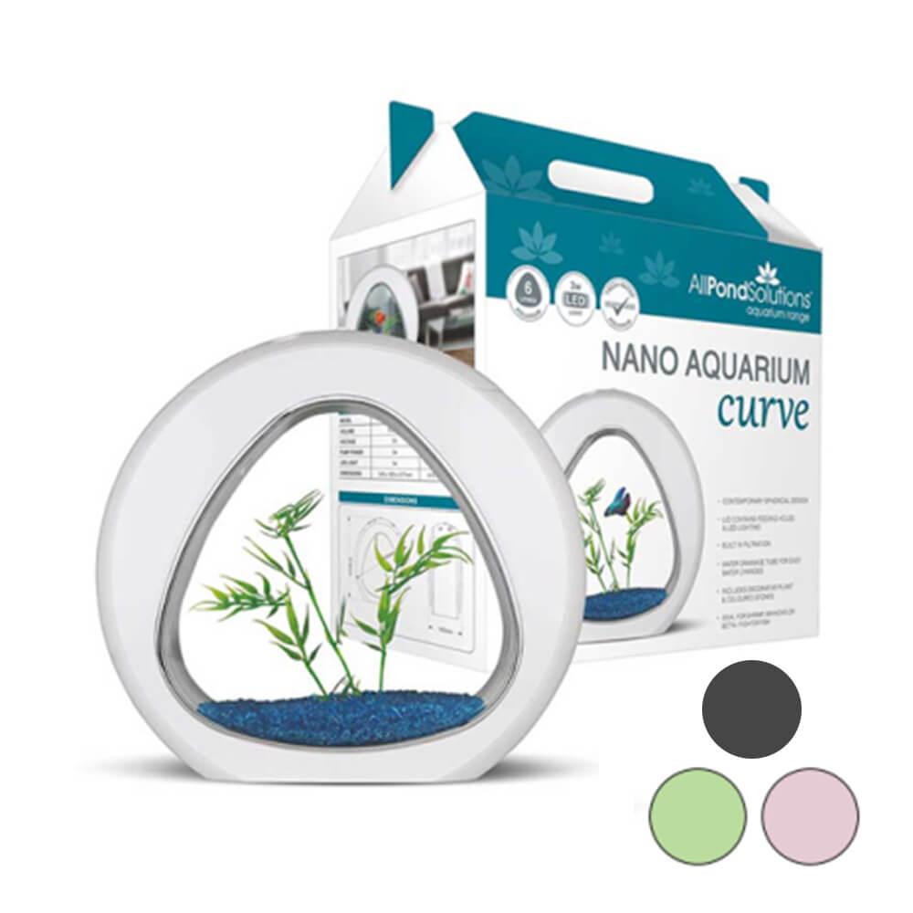 Nano Curve Acrylic Fish Tank 6L In White or Black - All Pet Solutions