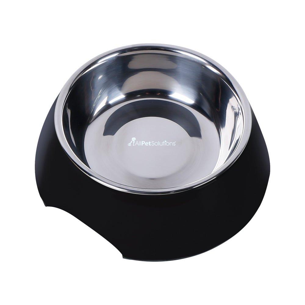 Non Slip Melamine Cat Dog Bowl - Black - S/L - All Pet Solutions