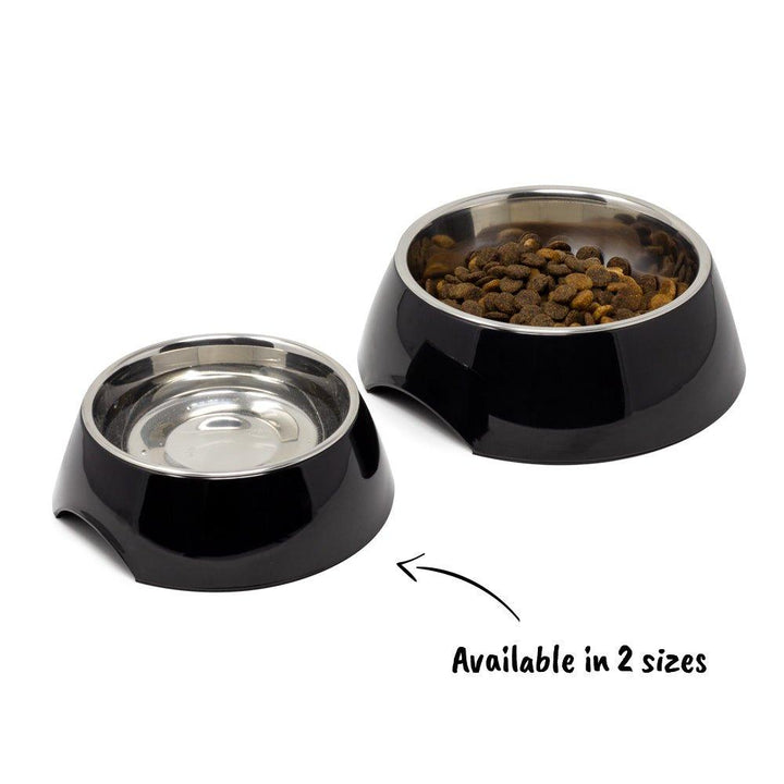 Non Slip Melamine Cat Dog Bowl - Black - S/L - All Pet Solutions