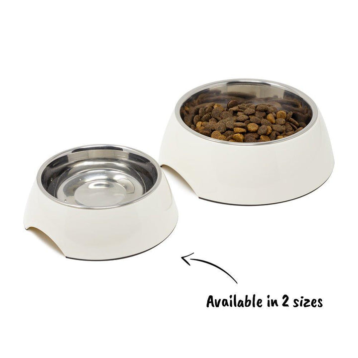 Non Slip Melamine Cat Dog Bowl - Cream White - S/L - All Pet Solutions