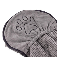 AllPetSolutions grey noodle drying glove elasticated cuff detail