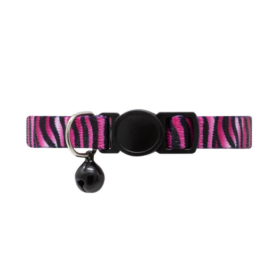 Pink Zebra Print Safety Release Buckle Cat Collar - All Pet Solutions