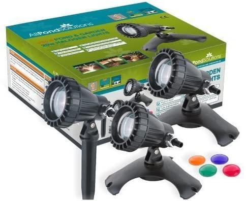 AllPetSolutions PG-3 pond and garden lights, 3 x 20w with colour lenses