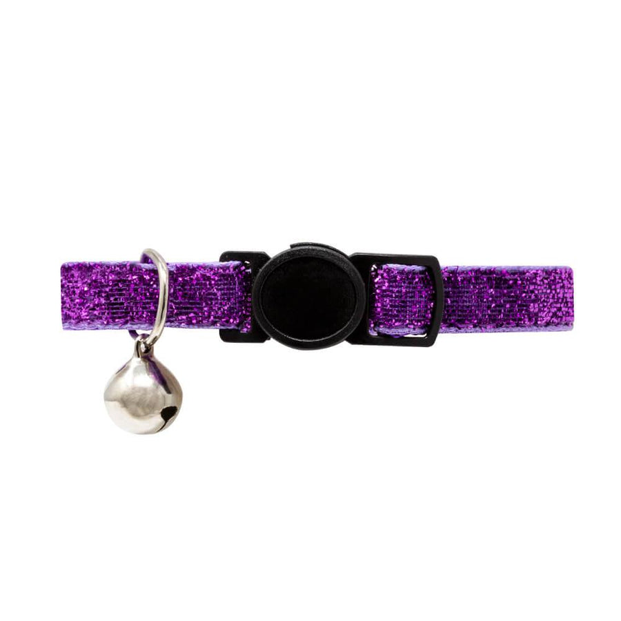 Purple Glitter Cat Collar with Safety Release Buckle - All Pet Solutions