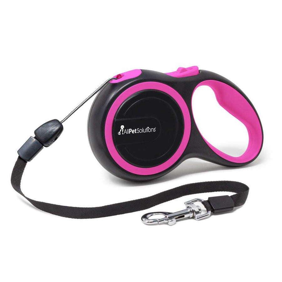 Retractable Cord Dog Lead - Pink 5M - 25KG - All Pet Solutions