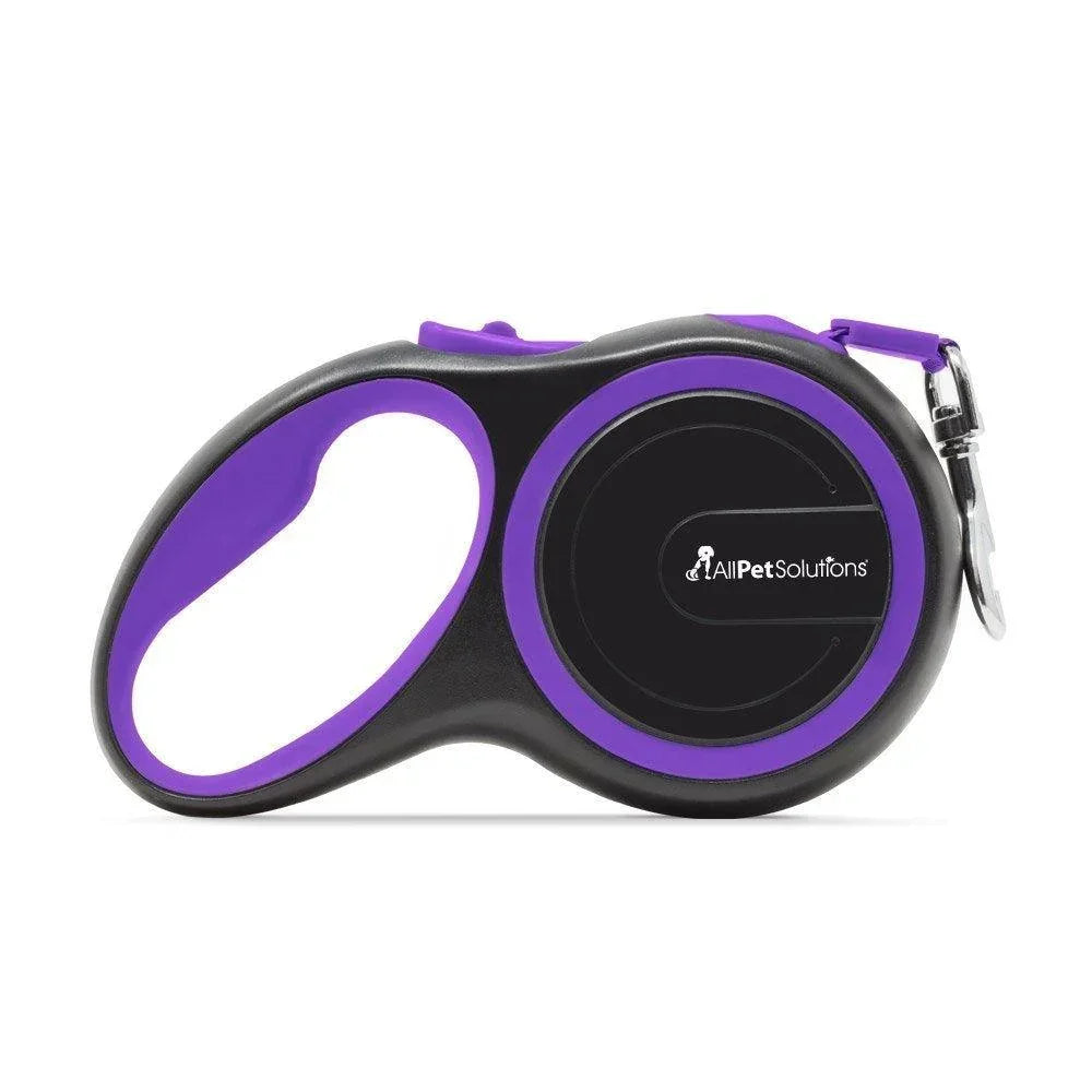 AllPetSolutions retractable dog lead in purple, 3m, 5m and 8m for 15-50kg dogs