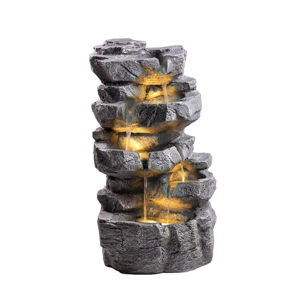 AllPetSolutions rock cascade water feature with LED lights