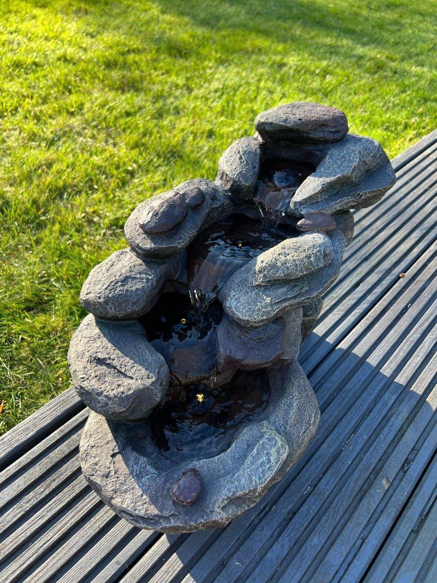 AllPetSolutions rock waterfall water feature with LED lights