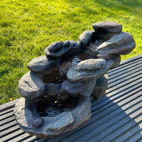 AllPetSolutions rock waterfall feature with its solar panel
