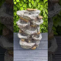 AllPetSolutions 7 bowl rock waterfall water feature, 46 x 32 x 26cm