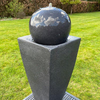 AllPetSolutions round ball on vase water feature in dark grey with LED lights