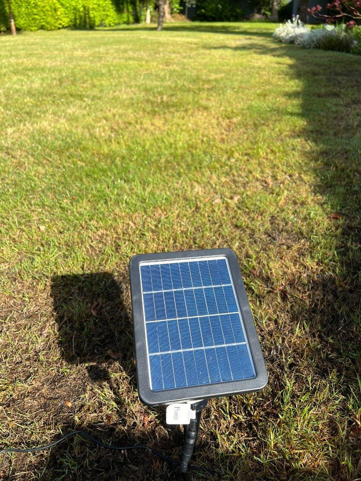 Round Ball On Vase Feature with LED Lights in Dark Grey - Solar Panel 84x33x33 - All Pet Solutions