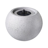 AllPetSolutions round stone solar water feature fountain in light grey
