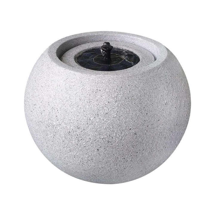 Round Stone Solar Water Feature / Fountain - Light Grey - All Pet Solutions