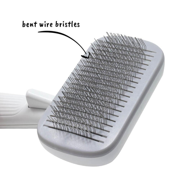 Self-Cleaning Slicker Brush for Dogs & Cats - Grey - All Pet Solutions