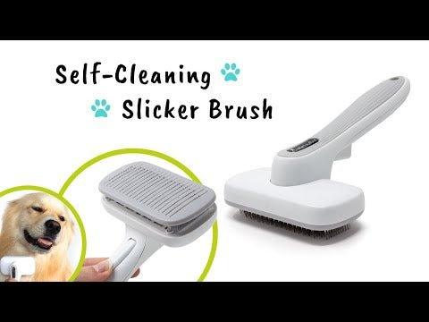 Self-Cleaning Slicker Brush for Dogs & Cats - Grey - All Pet Solutions