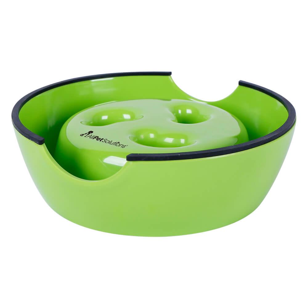 Slow Feeder Melamine Dog Bowl - Green - All Pet Solutions