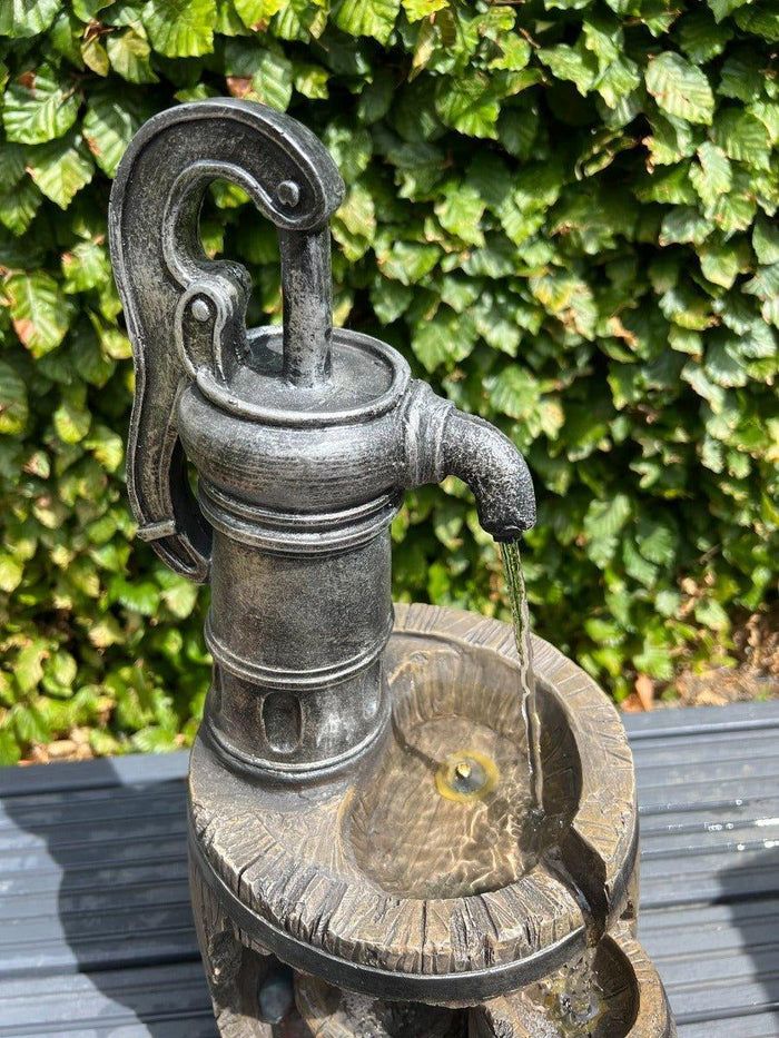 Three-Tier Barrel Water Feature with LED Lights