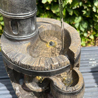 AllPetSolutions three-tier barrel feature wood effect finish detail
