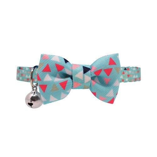 Turquoise Geometric Bow Tie Cat Collar with Safety Release Buckle - All Pet Solutions