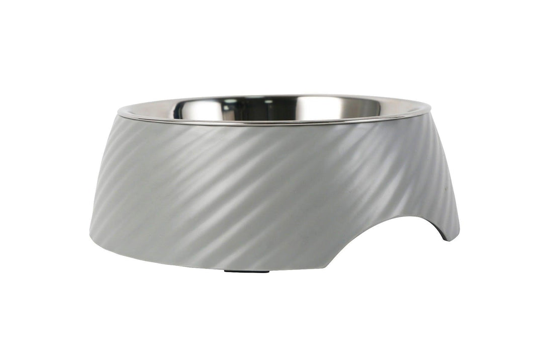 Twill Round Cat Dog Bowl - Grey S/L - All Pet Solutions