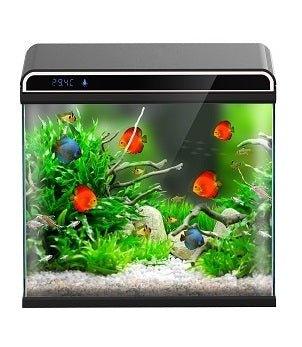 Ultra Clear Glass Nano LED Light Fish Tank - 12L - Black - All Pet Solutions