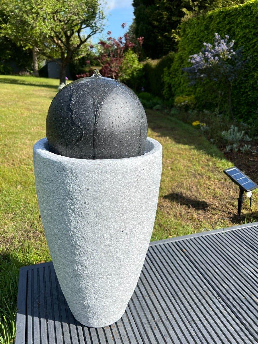 Vase Globe Water Feature with LED Lights - Solar Panel 65x31x31 - All Pet Solutions